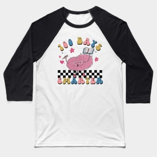 100 Days Smarter Shirt, Retro 100th Day of School Baseball T-Shirt